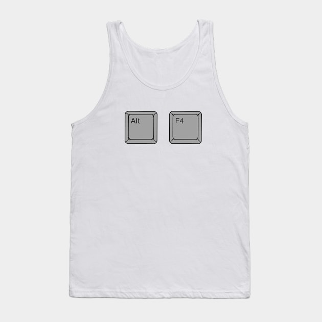 ALT F4 White Tank Top by felixbunny